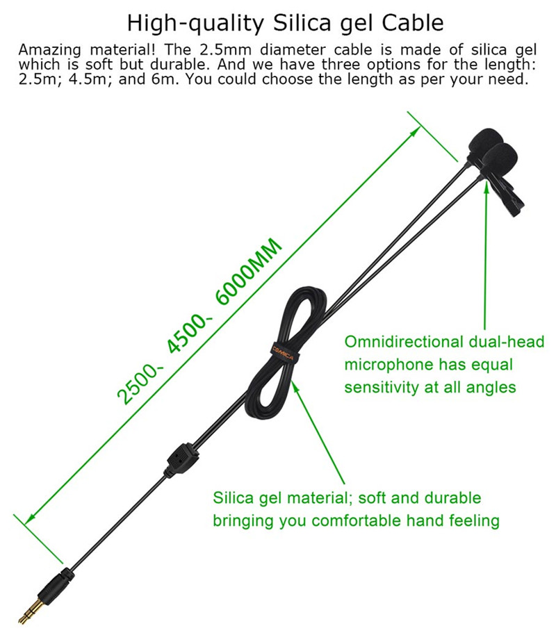 Comica CVM-D02 dual-head lavalier microphone