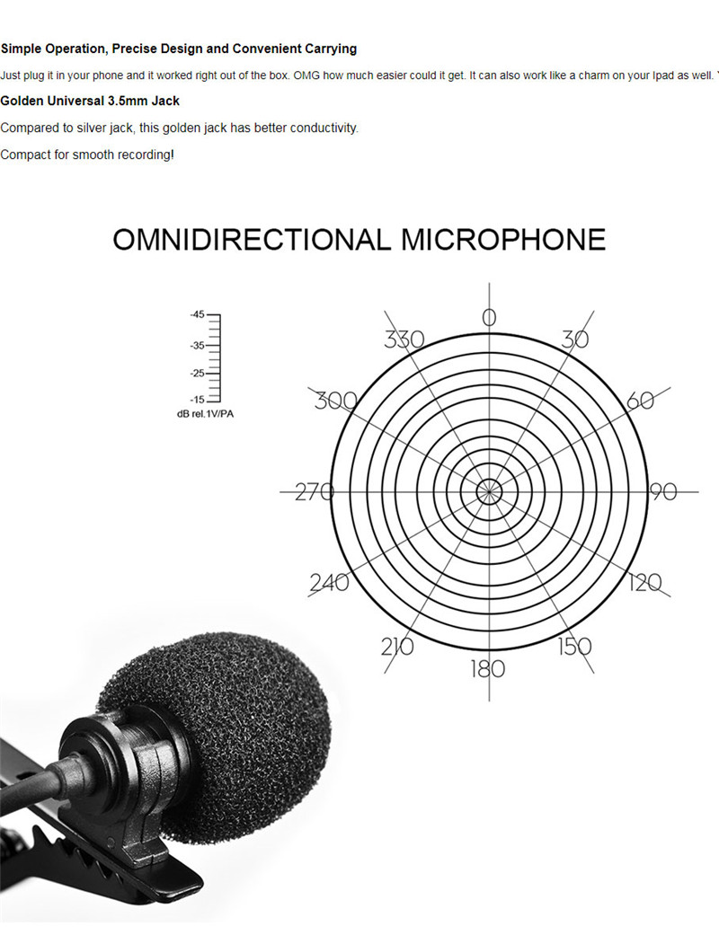 CoMica CVM-V01SP clip-on omni-directional Mic lavalier microphone