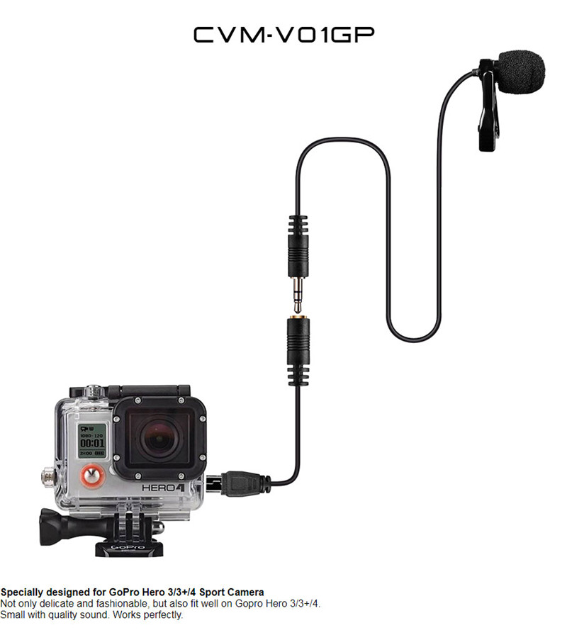 CoMica CVM-V01GP lavalier microphone clip-on omni-directional condenser recording mic