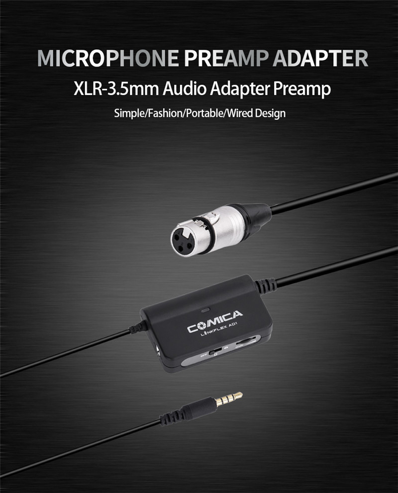 COMICA AD1 microphone audio preamp mixer real-time mix adapter