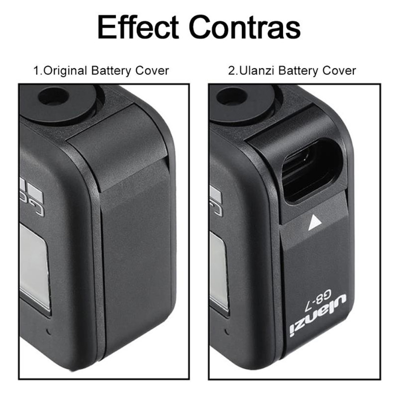 Removable for GoPro hero 8 ULANZI battery lid door battery cover G8-7 port cover