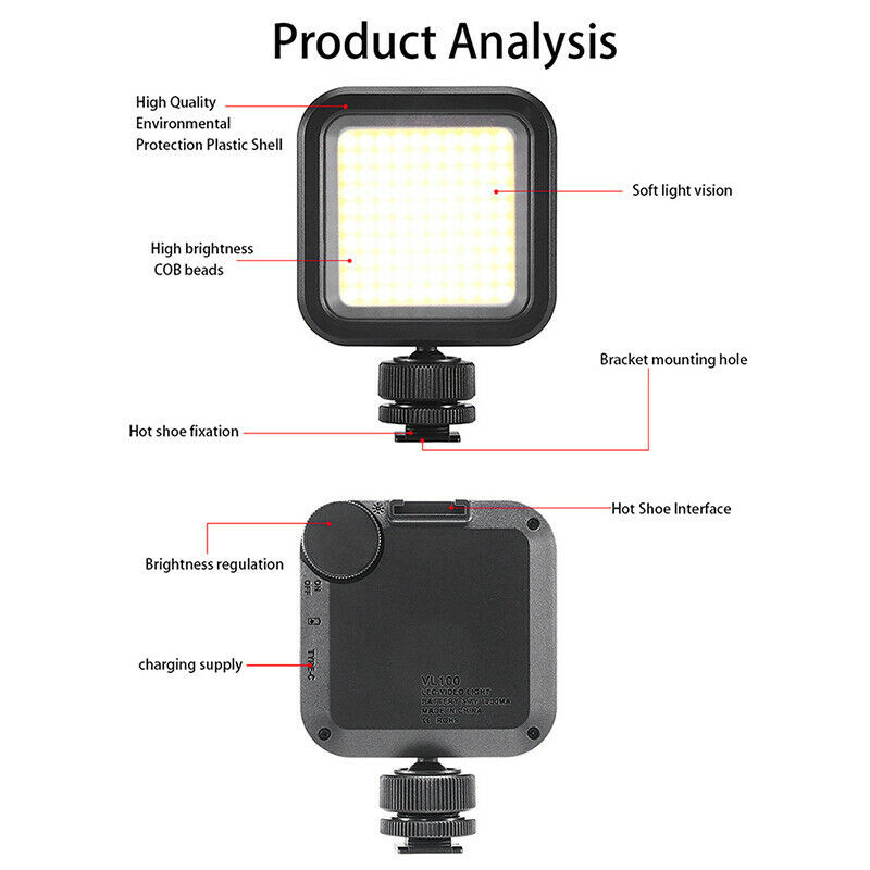 ULANZI VL100 pocket on camera LED video light 