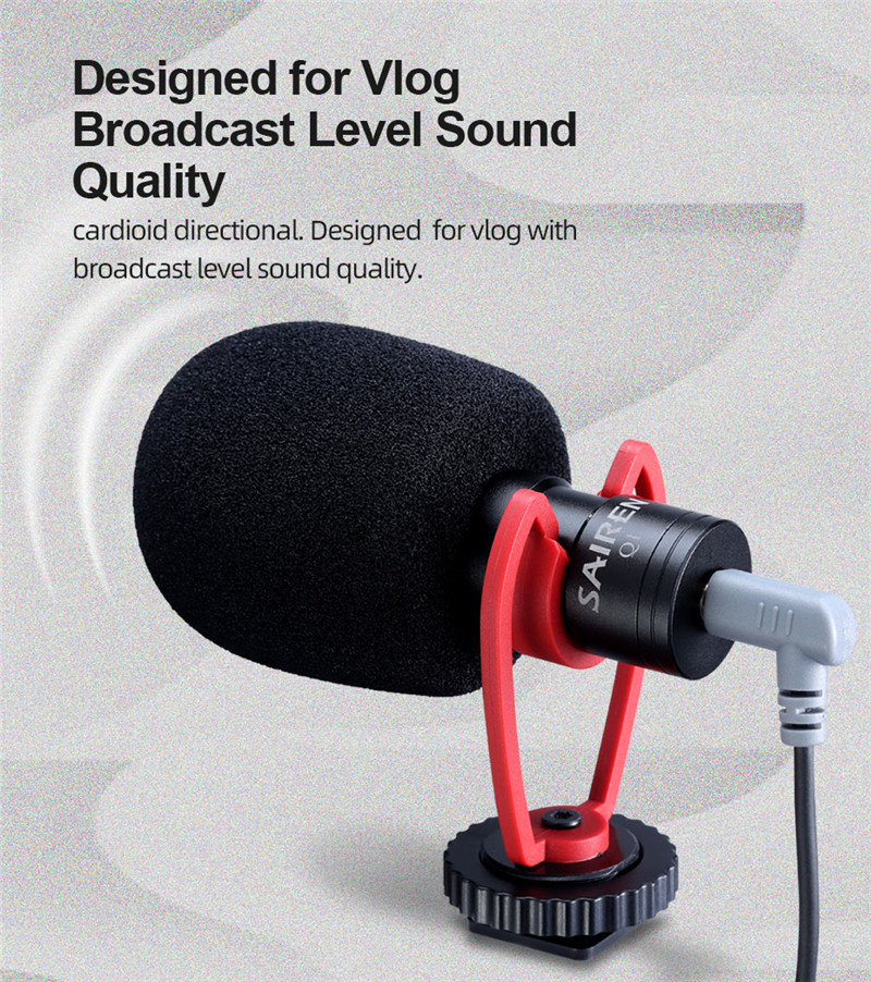 SAIREN Q1 vlog video microphone record on-camera