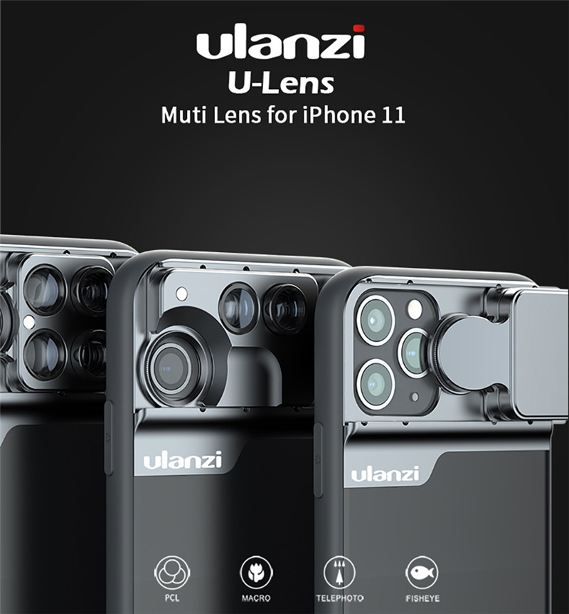 Ulanzi 5 in 1 20X super macro CPL fisheye telephoto lens For iphone pixel