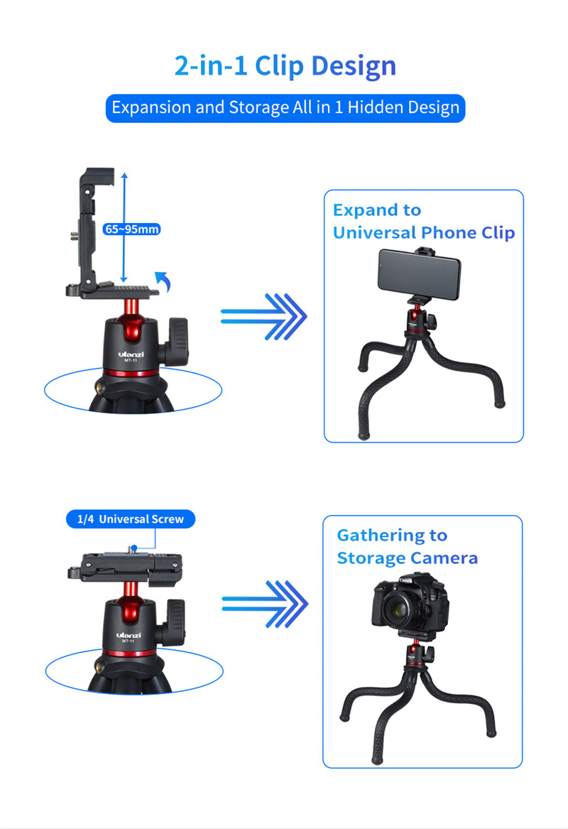 Ulanzi MT-11 flexible octopus tripod smartphone DSLR SLR camera vlog tripod