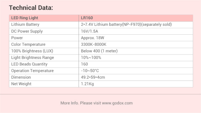 Godox LR160 LED ring light streaming makeup LED light