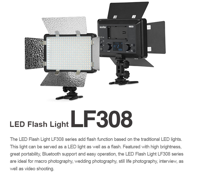 Godox LF308D LED on-camera video light studio strobe