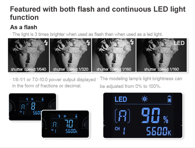 Godox LF308D LED on-camera video light studio strobe