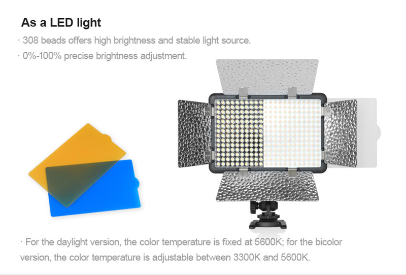 Godox LF308D LED on-camera video light studio strobe