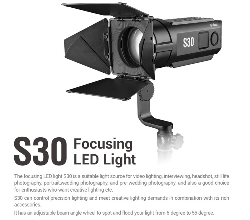 Godox S30 30Ws spotlight continuous foucsing LED light