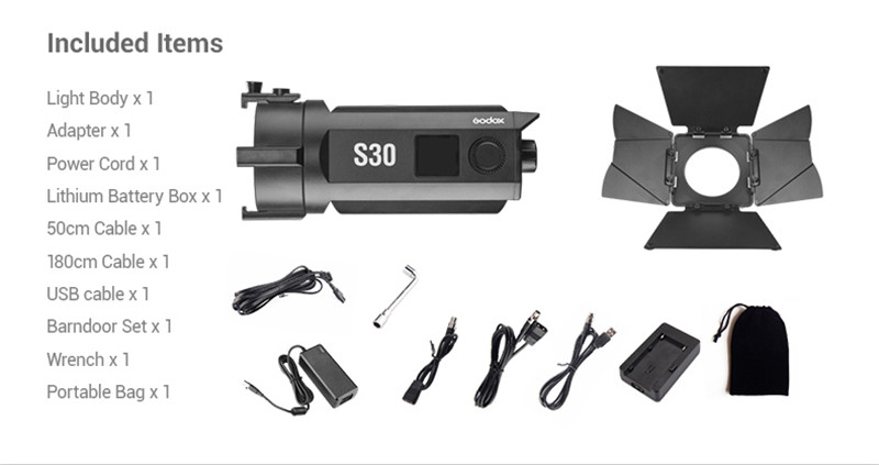 Godox S30 30Ws spotlight continuous foucsing LED light