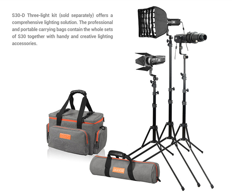 Godox S30 30Ws spotlight continuous foucsing LED light Godox S30 30Ws spotlight continuous foucsing LED light