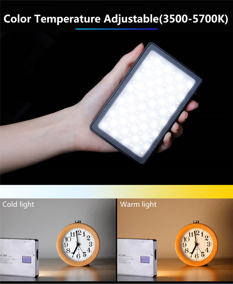 VIJIM DSLR LED video light on camera magnetic dimmable bi-color studio light