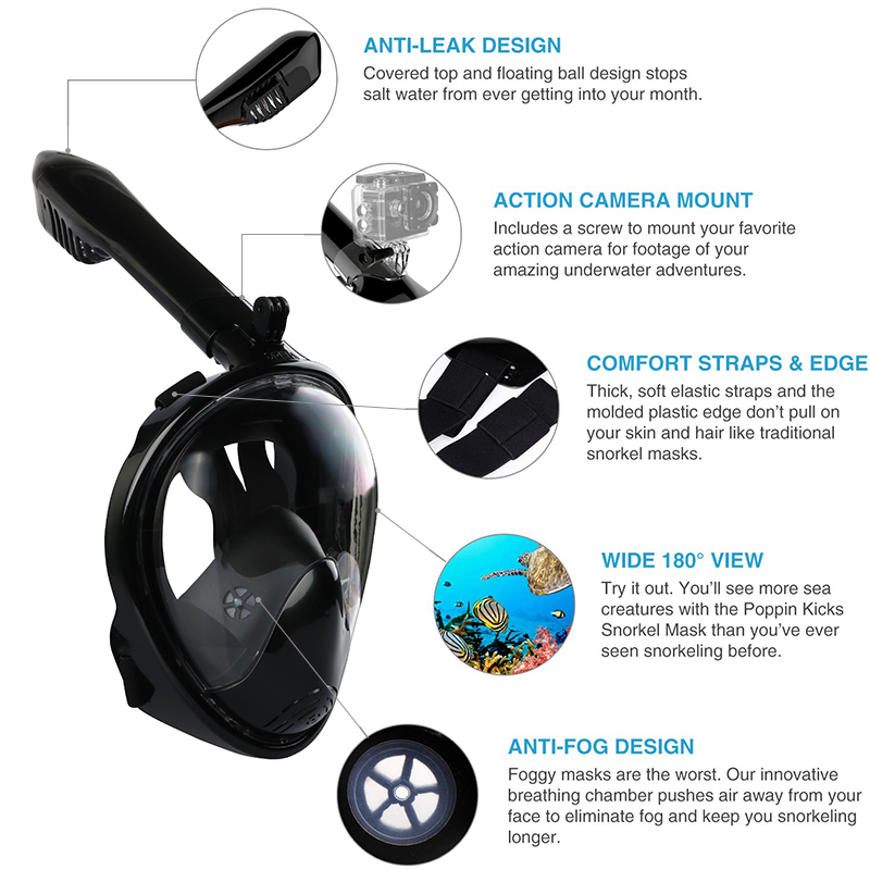 Anti frog full face snorkel mask Anti frog full face snorkel mask
