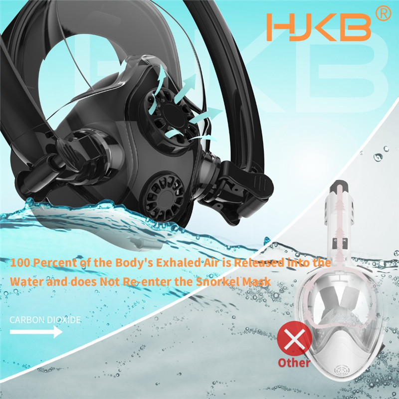 Dual tube anti frog full face snorkel mask anti frog full face snorkel mask