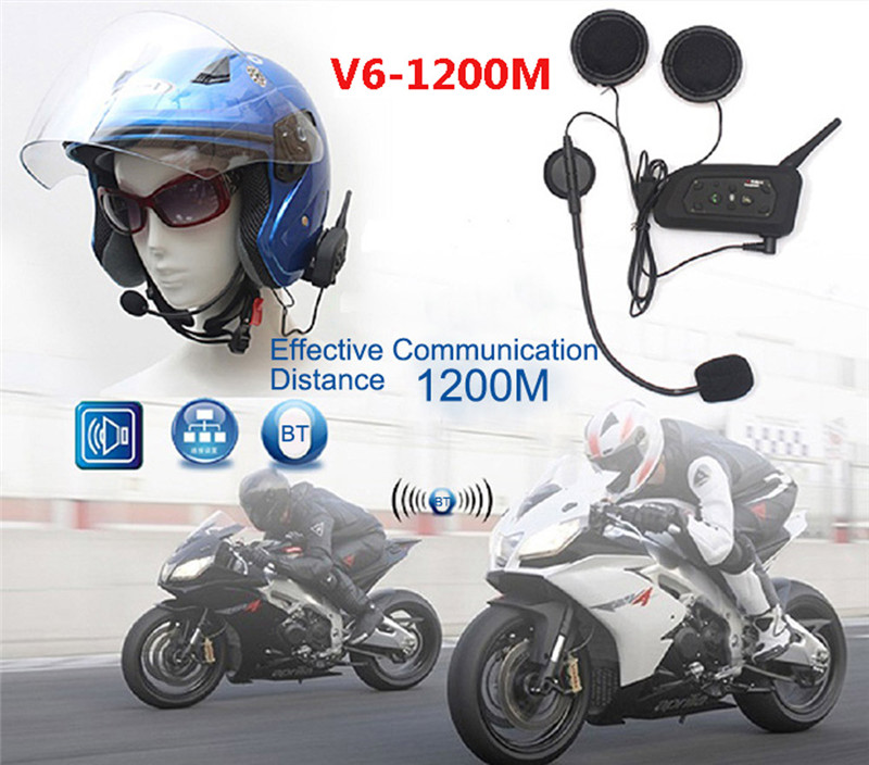 VNETPHONE motorcycle bluetooth helmet headset interphone wireless 6 riders handsfree headphone