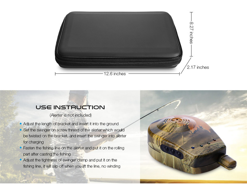 Outlife JY - 35 - 3 wireless camouflage fishing bite alarm set with carry case Outlife JY - 35 - 3 wireless camouflage fishing bite alarm set with carry case