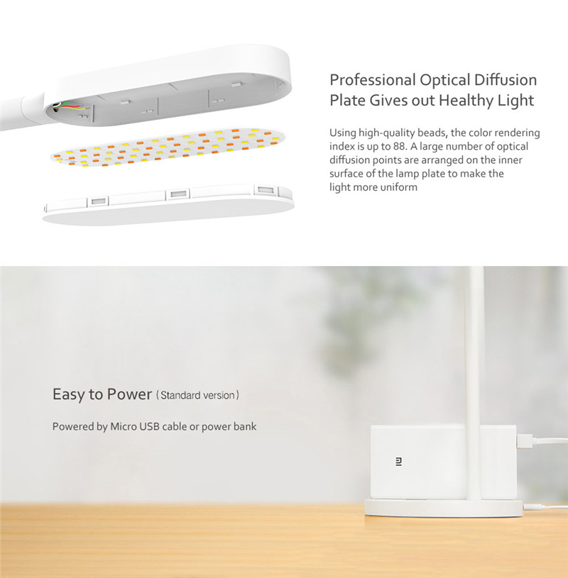 Adjustable USB rechargeable touch control LED table light