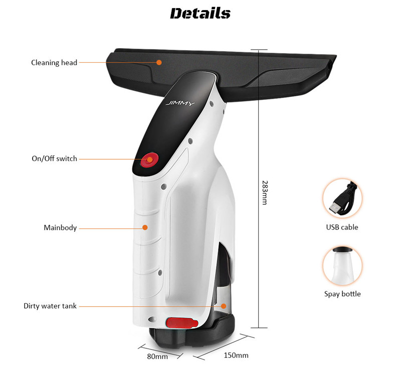 JIMMY Cordless Window Glass Vacuum Cleaner