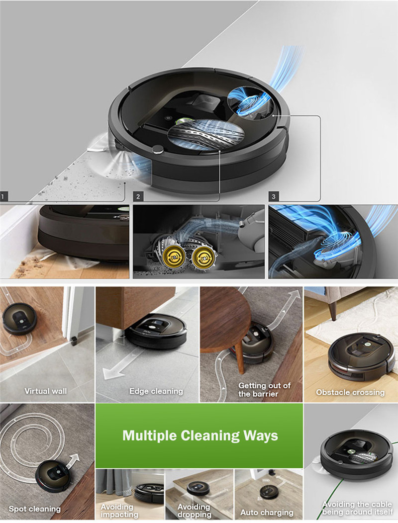 iRobot 980 Vacuum Cleaning Robot Wi-Fi Connected Sweeping Machine iRobot 980 Vacuum Cleaning Robot Wi-Fi Connected Sweeping Machine