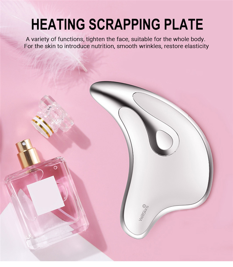 WéllSkins Heating Scrapping Plate Bionic Design Microcurrent Stimulation WéllSkins Heating Scrapping Plate Bionic Design Microcurrent Stimulation
