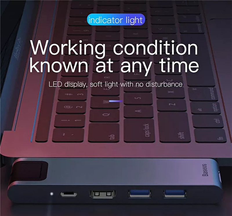 Baseus 7 in 1 Dual Type-C USB C Hub Adapter Baseus 7 in 1 Dual Type-C USB C Hub Adapter