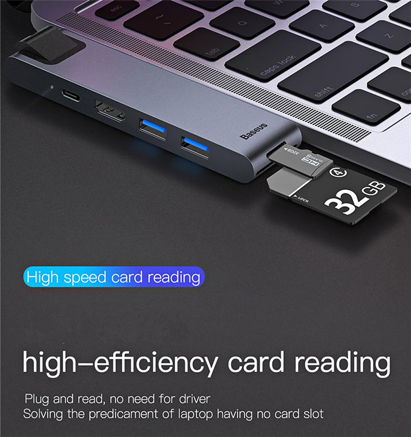 Baseus 7 in 1 Dual Type-C USB C Hub Adapter Baseus 7 in 1 Dual Type-C USB C Hub Adapter