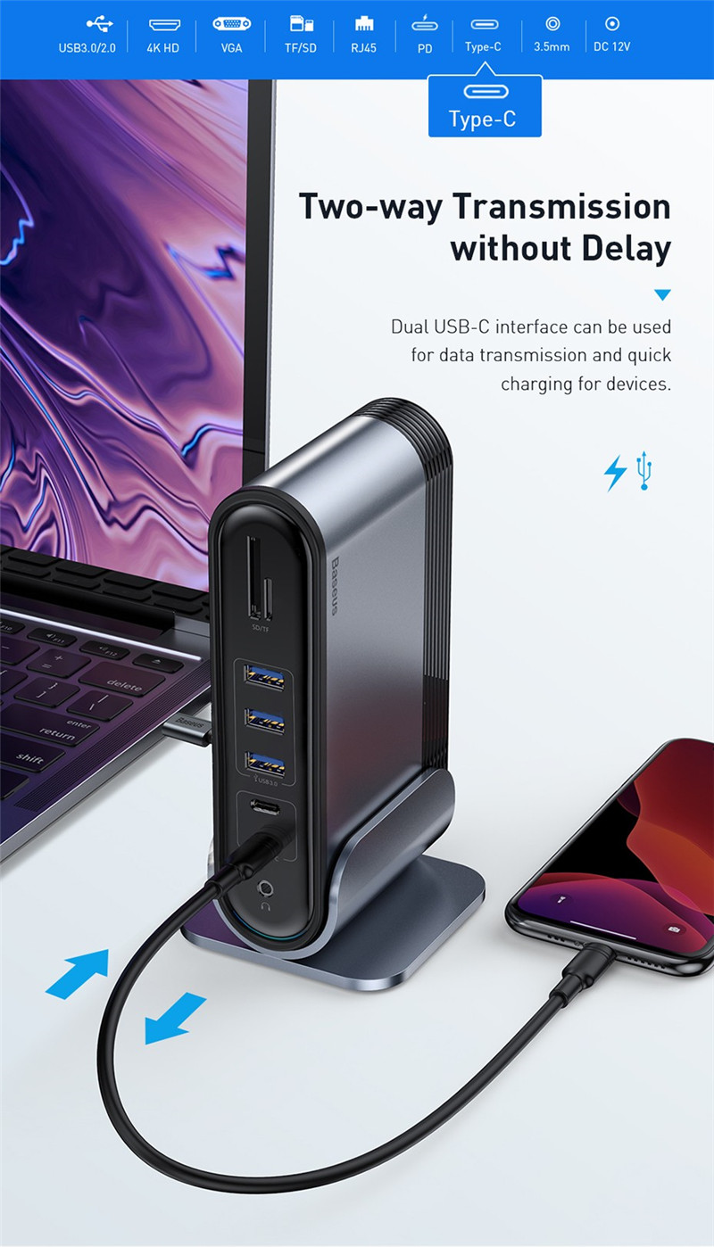 Baseus 16 in 1 USB-C Docking Station Adapter Baseus 16 in 1 USB-C Docking Station Adapter