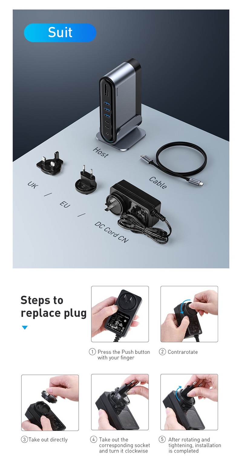 Baseus 16 in 1 USB-C Docking Station Adapter Baseus 16 in 1 USB-C Docking Station Adapter