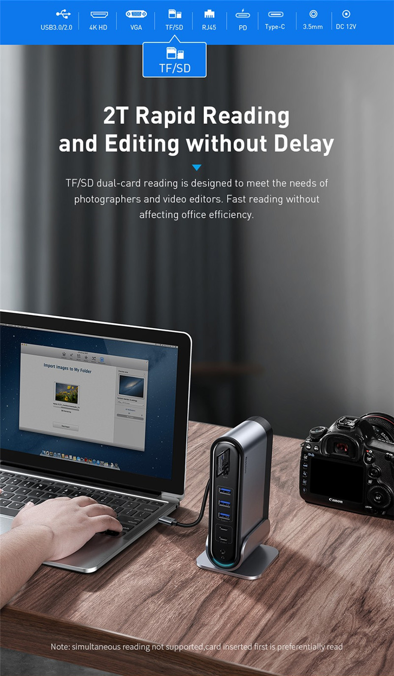 Baseus 16 in 1 USB-C Docking Station Adapter Baseus 16 in 1 USB-C Docking Station Adapter