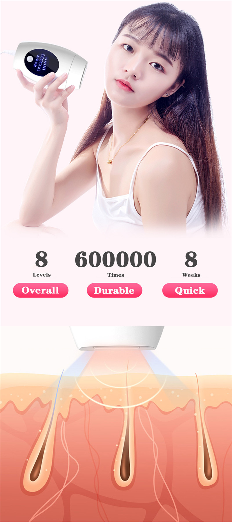 LCD Laser Hair Removal Skin Acne Household LCD Laser Hair Removal Skin Acne Household
