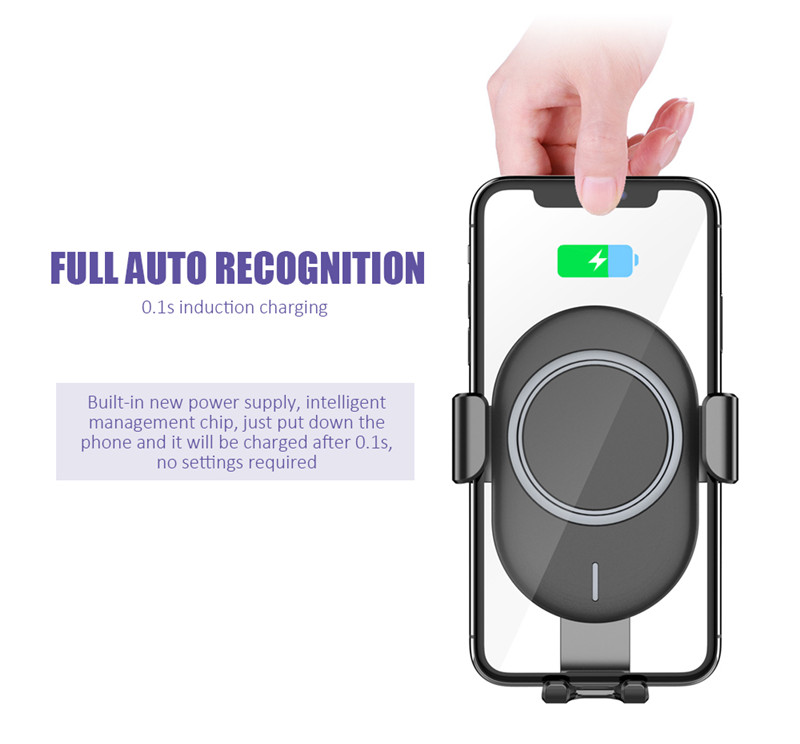 Gravity Sensor Vehicle Phone Holder Wireless Charger