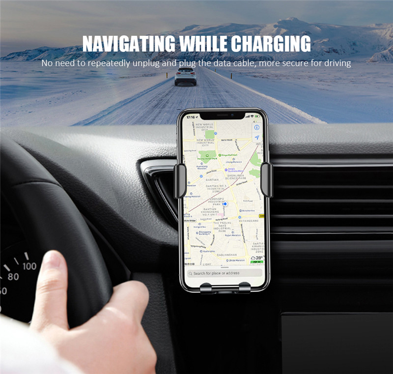 Gravity Sensor Vehicle Phone Holder Wireless Charger