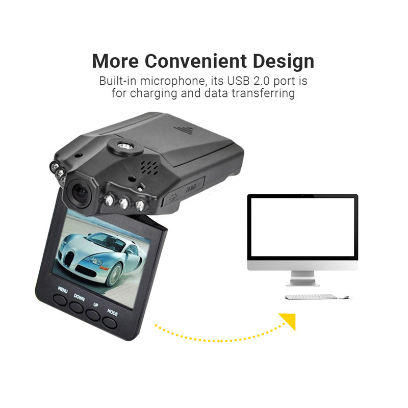 1080P portable car DVR 2.5-inch LCD screen motion detection