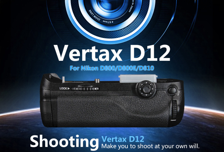 PIXEL Vertax D12 Battery Grip Holder For Nikon D800 D800E