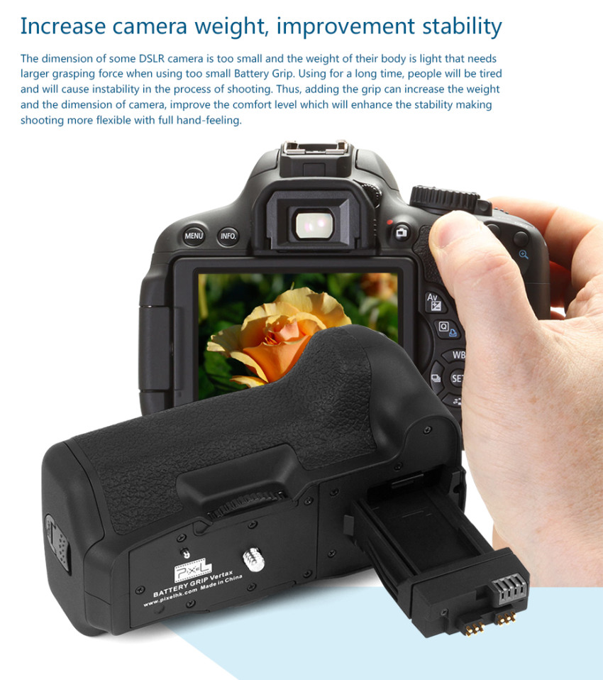 PIXEL Vertax E8 Battery Grip For Canon 550D 600D 700D
