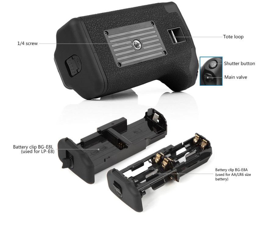 PIXEL Vertax E8 Battery Grip For Canon 550D 600D 700D
