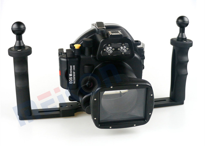Canon EOS M waterproof case aluminum tray set double handles
