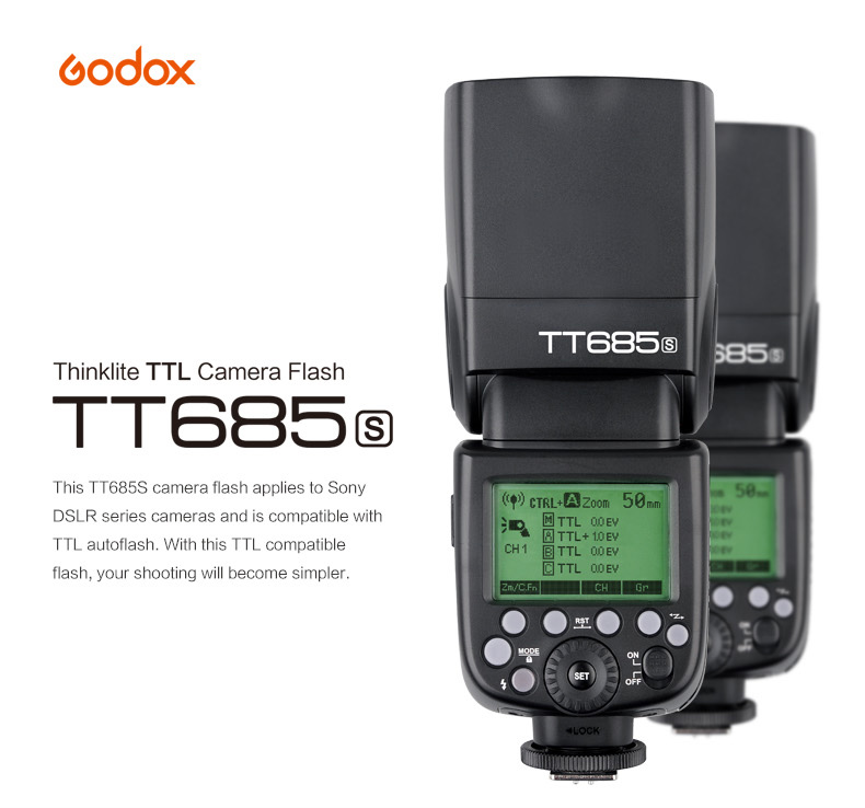 Godox TT685S TTL flash speedligte for Sony DSLR