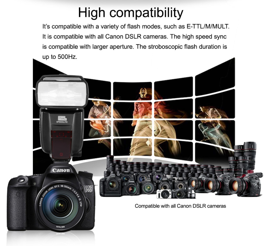 PIXEL X800C E-TTL HSS Wireless Flash Speedlite for Canon