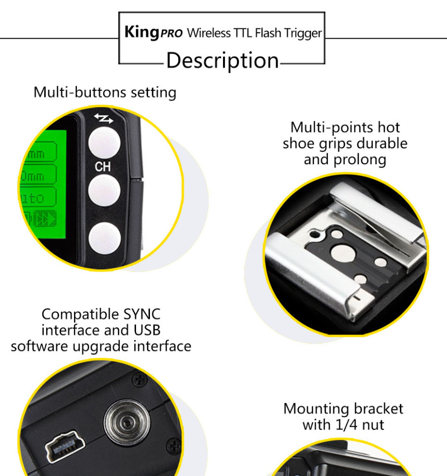 Pixel King Pro Wireless TTL Flash Trigger For Nikon