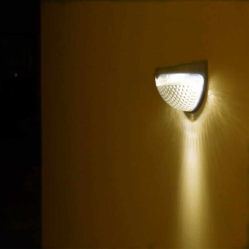 Solar Powered 6 LED Sensor Wall Light Outdoor Garden Fence Lamp