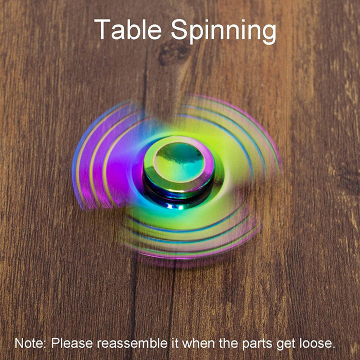 Flowing Light Aluminum Fidget Spinners Fingertip Gyro Toys