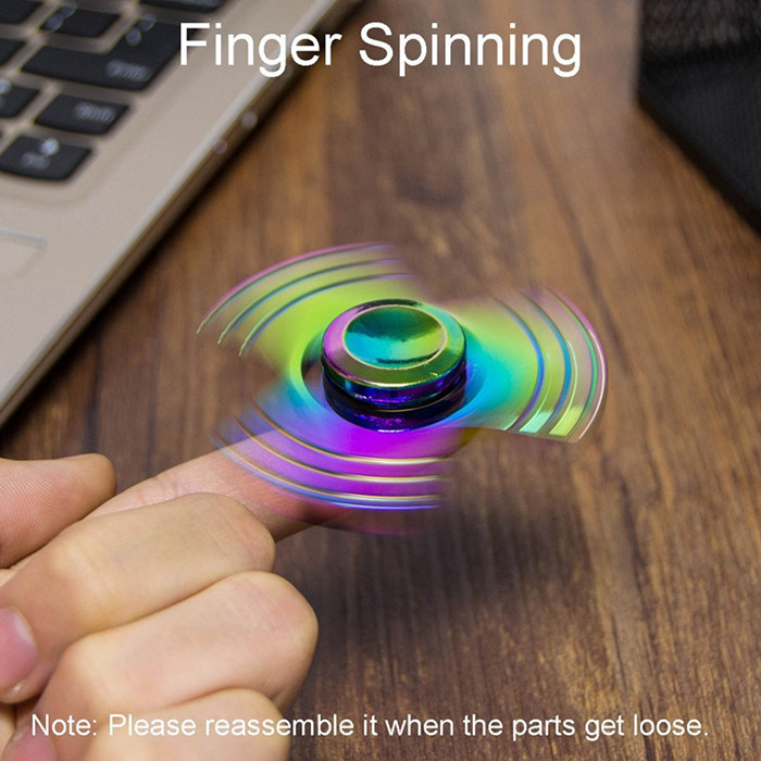 Flowing Light Aluminum Fidget Spinners Fingertip Gyro Toys