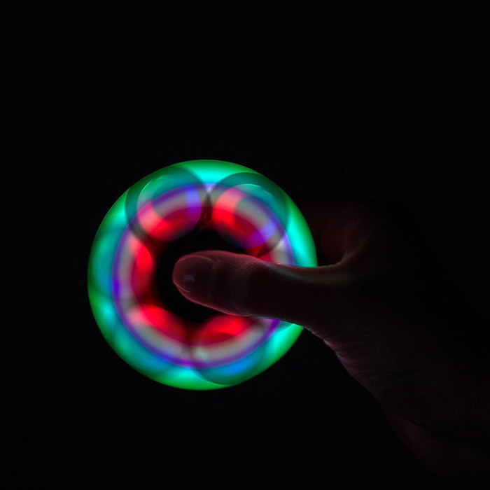 LED Round Lighting Fidget Spinners Fingertip Gyro Toy