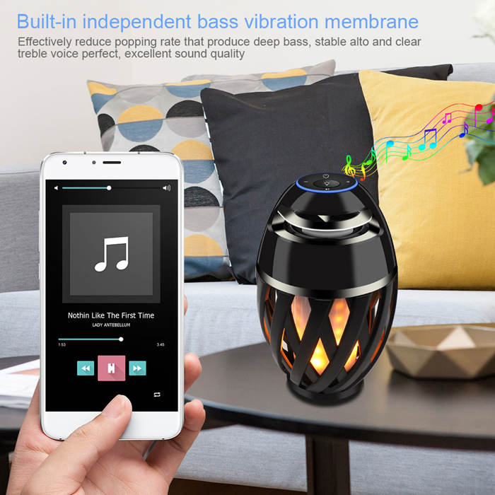 portable outdoor bluetooth flame speaker