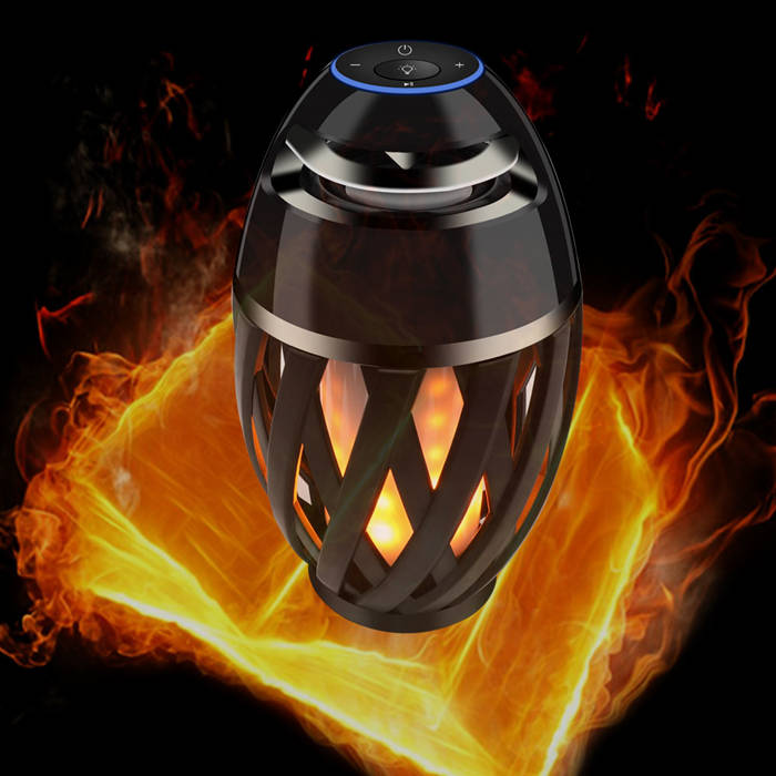 portable outdoor bluetooth flame speaker