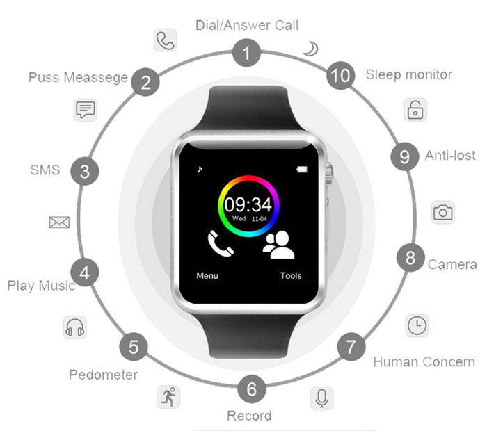 A1 Smart Watch For Android Phone With Camera