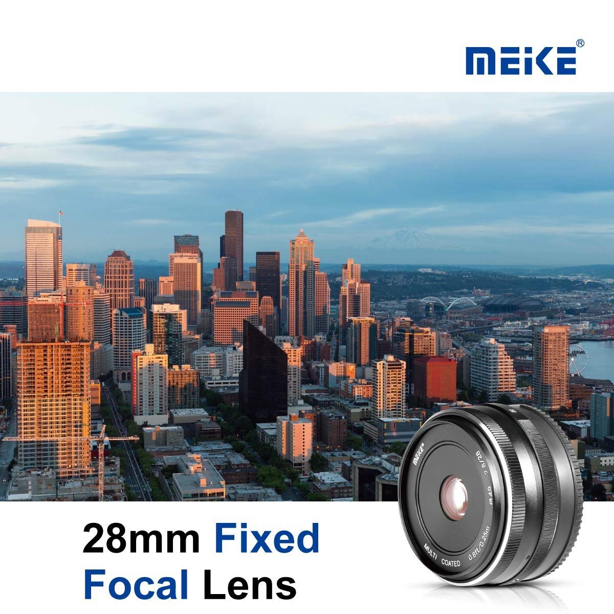 Meike 28mm f2.8 Fixed Manual Focus Lens for Panasonic Olympus