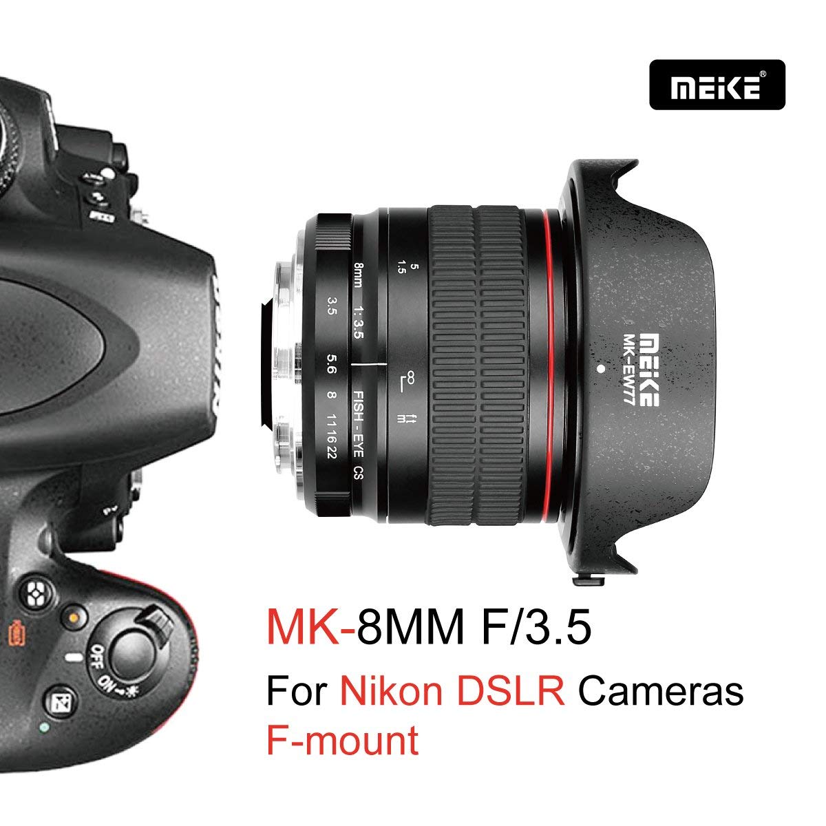 Meike 8mm f/3.5 Ultra Wide Fisheye Lens for Nikon DSLR Cameras